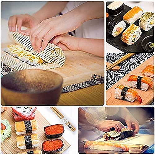 TUT Sushi Kit, 10 Pezzi Kit Sushi Fai Da Te, Sushi Kit Completo con 2 Tappetini, 5 Paia Di Bacchette, 1 Spatola Per Riso, 1 Coltello, 1 Sacco, Kit Sushi Molto Adatto Per I Principianti