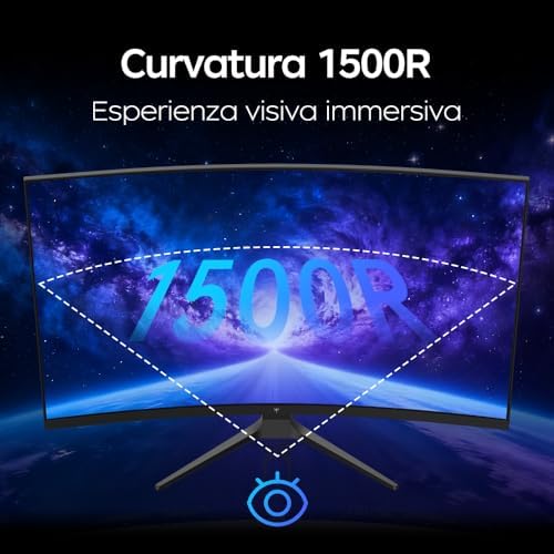 Monitor Gaming Curvo 32 Pollici 240Hz | FHD | 1ms MPRT | Pannello VA 1500R | HDR | Contrasto 5000:1 | AMD FreeSync, Flicker-Free | sRGB 128% Ampia Gamma Cromatica | HDMI 2.0/DP 1.4 | VESA | H32C5
