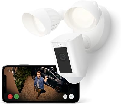 Ring Floodlight Cam Wired Plus Outdoor Security Camera 1080p HD 2-Way Talk