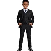 Visaccy Boys Formal Suit Slim Fit Tuxedo Suits for Kids Ring Bearer Outfit | Toddler Boy Suits Set,Adjustable Waist,Dress Clothes
