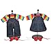 THE QUEEN'S TREASURES 15 Inch Doll Clothes Designed for Use with Bitty Baby Dolls, St of Two Rainbow Overall Skirt & Pants, 2 Shirt and 2 Pair Shoes. Compatible with American Girls' Bitty Baby Twins