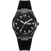 Gosasa Men's Arabic Numeral Quartz Watch, 30M Water Resistant, 1.65" Case | Luminous Hands And Date Display Improve Daily Viewing, Soft Silicone Strap Adds Flexible Comfort For Business And Casual Wear