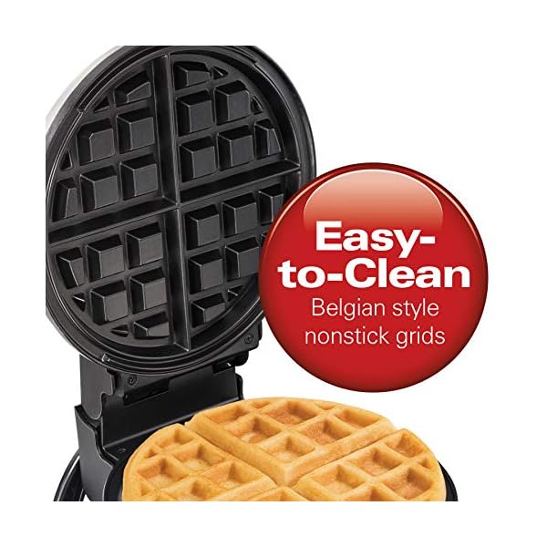 Hamilton Beach Flip Belgian Waffle Maker with Browning Control, NonStick Grids, Indicator