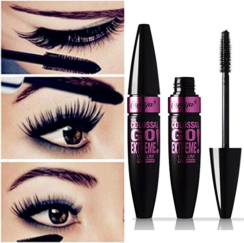 Long Lasting Waterproof Mascara, Very Black, Longer Thicker, Voluminous Eyelashes, Long Lasting Charming Eye Makeup, Lasting All Day (A)
