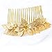 Yean Bride Wedding Hair Comb Leaves Bridal Hair Comb Accessories for Bride and Bridesmaid (Gold)