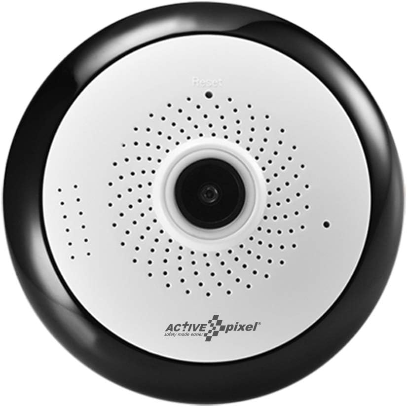 Active Pixel 1080P 2MP 360 Degree Panoramic Wireless WiFi HD Baby Pet Monitor Home Security Camera 2 Way Audio Remote Viewing Night Vision Motion Detection