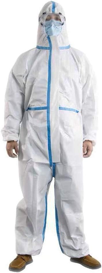 Disposable Coveralls Protective Overalls One Piece Design with Attached Hood Elastic Cuff and Reinforced Seam 1 Pack (XX-Large)