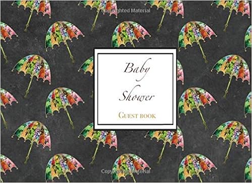 Baby Shower Guest Book Vintage Umbrella And Weather Themed