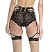 Woman Body Harness Garter Punk Gothic Belt Leg Strap Lingerie cage Plus Size Stretchy Fabric (Black)