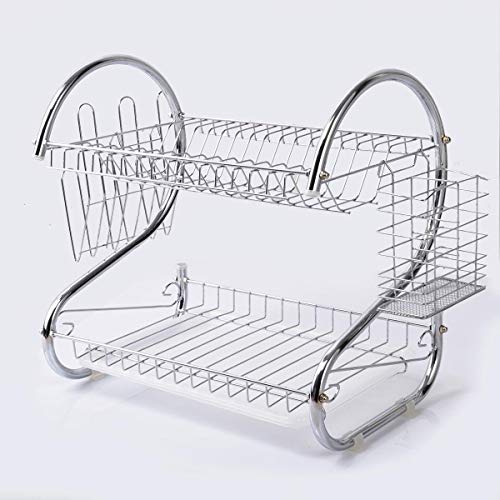 Better Chef DR-22, 22-Inch, Chrome Plated, S-Shaped, Rust-Resistant, 2-Tier Dishrack