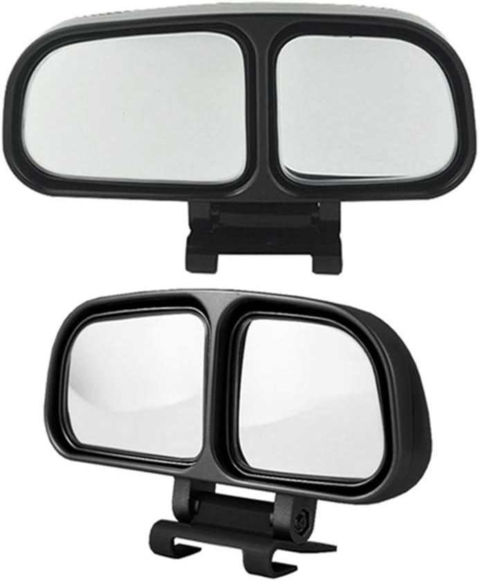 JMAHM 2 Piece Blind Spot Mirror Auxiliary Mirror for car Can be Adjustable or Fixed Installed Car Mirror（Left and Right） (Black)