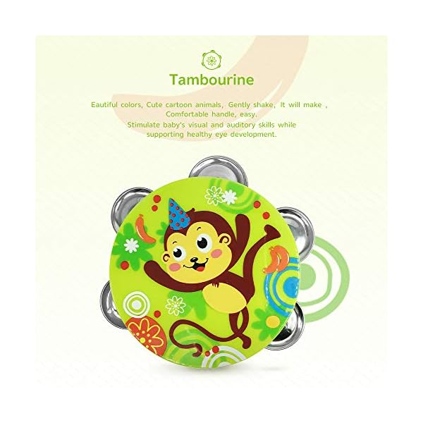 EastSun-Baby-Musical-Instruments-Sensory-Toy EastSun Sensory toys for Babies - Rattle Toy Set with Maracas, Sand Eggs, Tambourine for Musical Instrument Early…