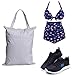 Zippered Hanging Wet Dry Bag with Snap Tote Handle for Reusable Cloth Diapers, Swimsuits, Laundry, Medium