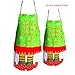 Laza 2PCS Christmas Aprons with Xmas Elf Pattern for Adult and Child, Xmas Kitchen Decoration
