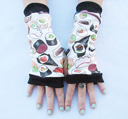 Sushi fingerless gloves Japanese Chopsticks