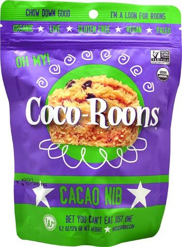 Wonderfully Raw Organic Coco-Roons? Gluten Free Cacao Nib -- 6.2 oz (Pack of 3)
