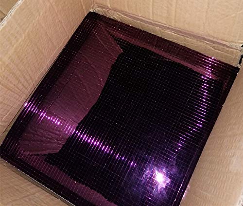 Self-Adhesive Real Glass Mirror Mosaic Tile Craft,Colored Mini Square Mirrors Mosaic Tiles (Purple Mirror) - Thumbnail 3