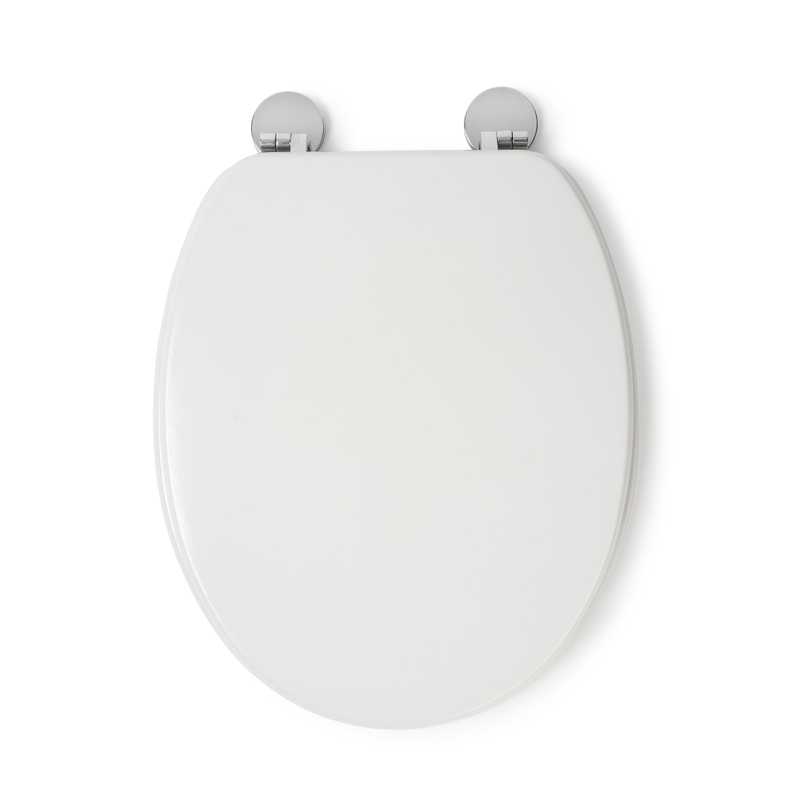 Croydex Kielder Flexi-Fix White Wooden Toilet Seat - Anti Bacterial Treated Finish and Adjustable Hinges with Top and Bottom Fixings Included, Fits Standard Toilet Seats (White Wood)