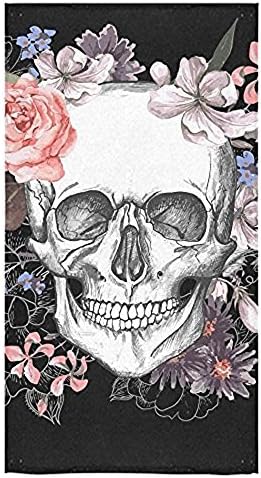 My New Dress Sugar Skull and Flowers Day of The Dead Beach Bath Towels Bathroom Body Shower Towel Bath Wrap For Bathroom 28IN X 60IN
