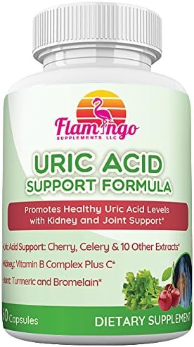 All-in-One Uric Acid Support Formula: Tart Cherry, Celery, Turmeric, Cranberry, Vitamin B Complex & 25 More Extracts. 60 Count