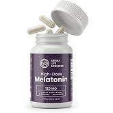Sierra Life Sciences Melatonin 120mg High Dose Extra Strength (60 Capsules) | Single Capsule High Dose Melatonin Sleep Aid for Adults | Extra Strength, Non-Habit Forming | Vegan, Non-GMO, Made in USA