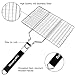 fourHeart Portable BBQ Grilling Basket, Stainless Steel Barbeque Grill Basket with Long Handle for Fish, Vegetable, Steak,Family Outdoor BBQ Accessories Tool
