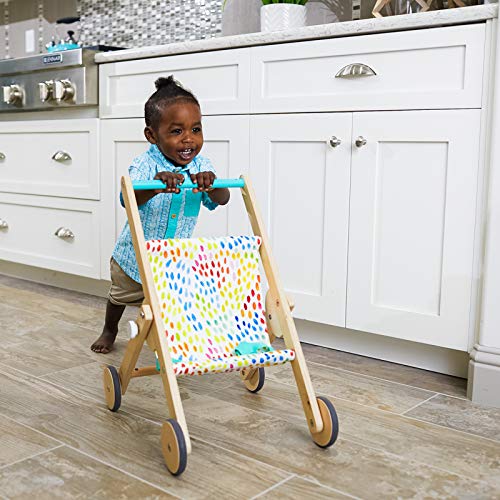 The Buddy Stroller by Lovevery - Wooden Toy Doll Stroller for Pretend Play