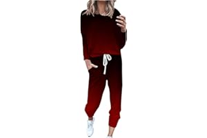 yelldesk Womens 2 Piece Outfits 2024 Casual Long Sleeve Tops and Long Pants Lounge Sets Tracksuit Jogger Set with Pockets