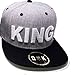 Matching Snapbacks/Baseball CAPS for Couples (King/Queen, Beauty/Beast) (King/Queen | Black/Grey)