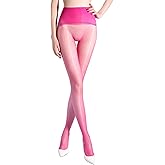 GOCBOBO Women's Oil Shiny Seamless Pantyhose 5 Denier 360 Seamless Crotch Ultra-Thin Sheer Tights Silky Control Top Stockings