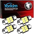 Yorkim DE3022 led bulb Super Bright DE3175 Festoon LED Bulbs White, Error Free Canbus 6-SMD 5730 Chipsets, DE3021 LED Interior Car Lights 31mm LED Bulbs for dome map light - Pack of 4