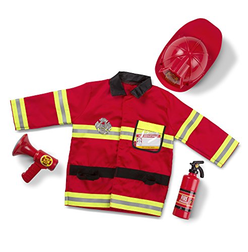 Melissa & Doug Fire Chief Role Play Costume Set Frustration-Free Packaging Children's