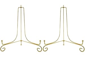 Artliving (2 pack 10" Iron Large Plate Stand, Gold Iron Easel Plate Display Photo Holder Stand, Displays Picture Frames, Cookbooks, Decorative Plates, Tablets and Art