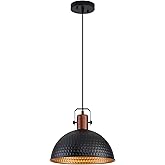 ALAISLYC 12 Inch Black Pendant Lights Hammered Matte Pendant Lights for Kitchen Island Industrial Farmhouse Adjustable Height