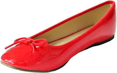 red patent leather flats womens
