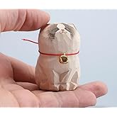 INF-STAR Handcrafted Wooden Ragdoll Cat Figurine β 2.2" Small Carved Cat Statue β Rustic Wood Mini Ragdoll Cat Sculpture β Cute Home DΓ©cor Gift for Cat Lovers & Collectors