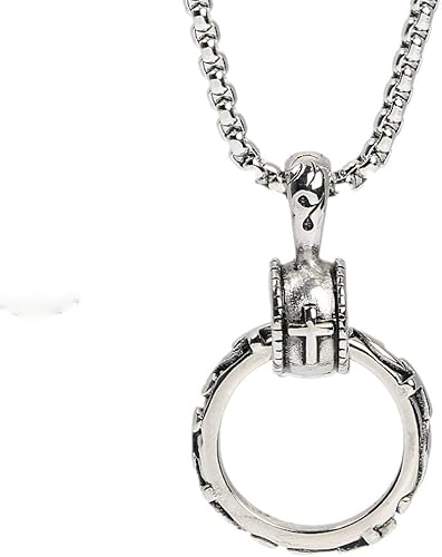 Amazon レッドダイス メンズネックレス ネックレス ペンダント 人気 男性用 チェーン チェーンネックレス シルバーネックレス 大きめリング 銀 ネックレス 通販