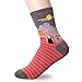 Raytine Famous Japanese Animation Print Crew Socks, 4 Pairs, One Size