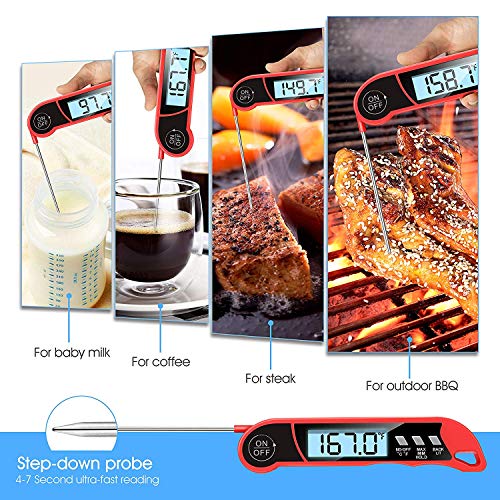 Meat Thermometer, Trofoty Instant Read Digital Meat Thermometer Smart Lcd Display Kitchen Cooking Food Candy BBQ Grill Coffee Milk and Bath Water Temperature Thermometer - Thumbnail 4