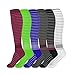 David accessories Compression Socks Unisex 6 Pairs 20-30 mmHg Medical Grade Stocking (6 Color, S/M)