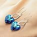 EleQueen 925 Sterling Silver CZ Love Heart French Hook Dangle Earrings Made with Swarovski Crystals