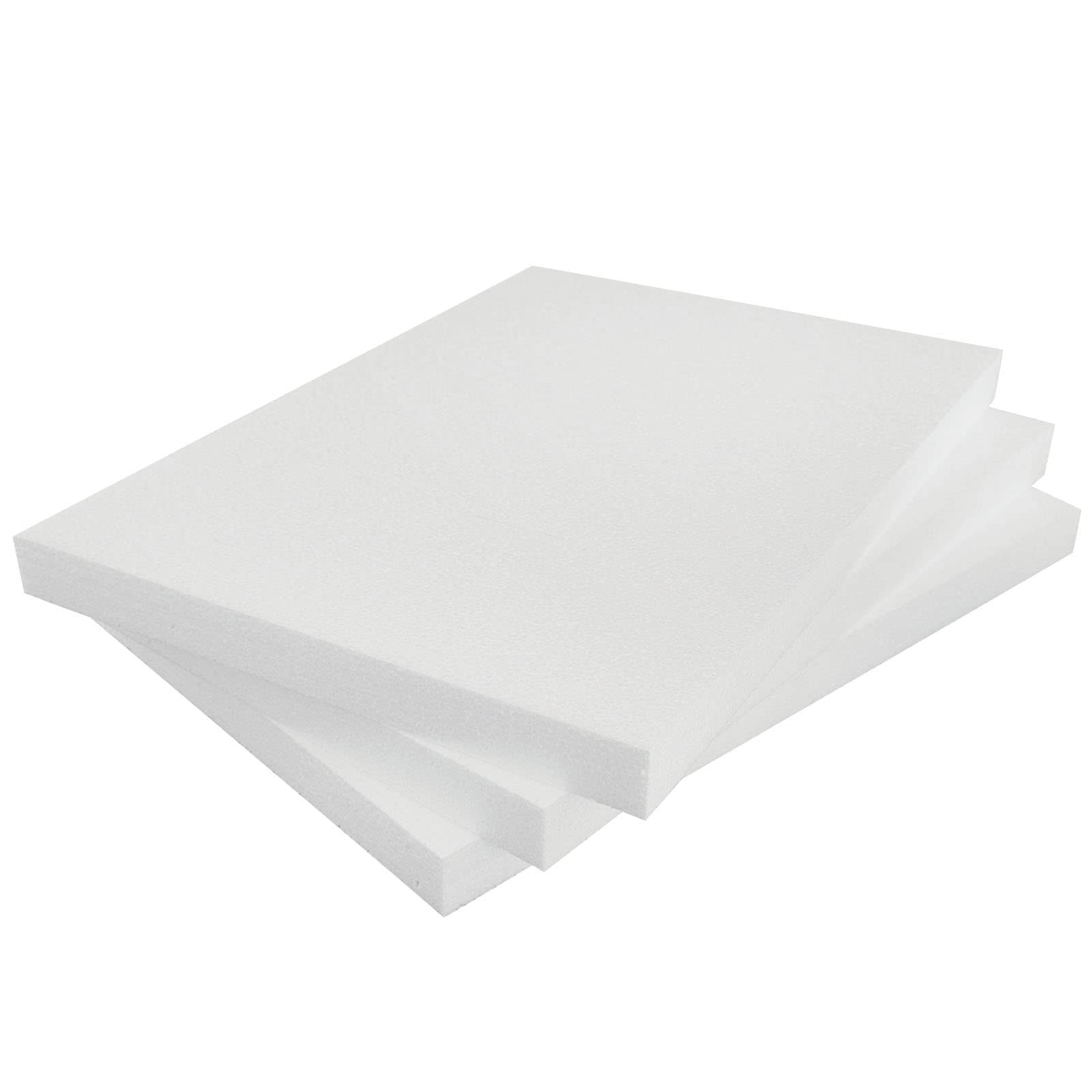 MCE-Commerce A3996033 Polystyrene Sheets Rectangular A4 210 x 297 x 2 cm Pack of 3 for Crafts, Model Making, Creative Projects, Styrofoam, White