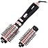 JOYYUM 1000W 3-in-1 Hot Air Spin Brush for Styling and Frizz Control Auto-rotating Curling Negative Ionic Hair Curler Dryer Brush, 1 1/2 Inch and 2 Inch Brush Attachments, Rose Gold