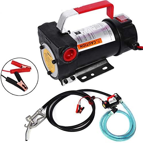 ClUKING 12V DC Fuel Transfret Pump Set Electric Vending Pump Oil, Diesel Biodiesel Keroseno with Fuel Nozzle Fuel Filter Battery Clamps