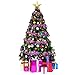 ipegtop 24 pcs Plastic Glitter Snowflake Ornaments Christmas Party Home Holiday Decoration, 3.9 inch, Pink
