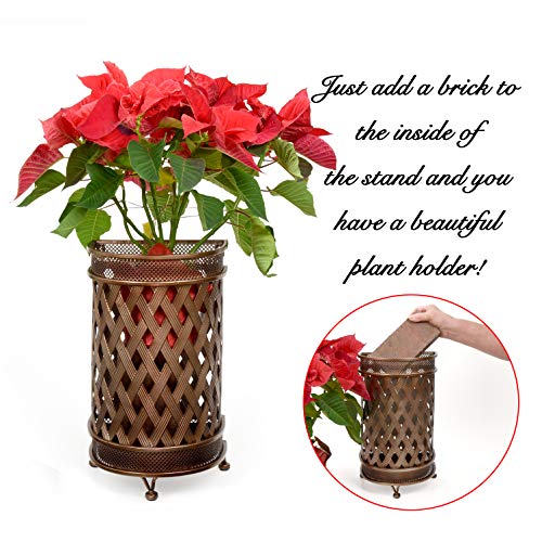 Dualplex Super Quality Umbrella Stand, Umbrella Holder, Antique Look Metal, Entry Hallway Décor, Wallside Style, w/Removable Drip Tray. Home, Office Decoration Rack Holds Umbrellas Canes Walking Stick