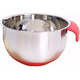 KUNANG Stainless Steel Mixing Bowls, non slip silicone base bowls with Handle, Mixing Bowls for Kitchen Mix Cook Bake Prep (3L)