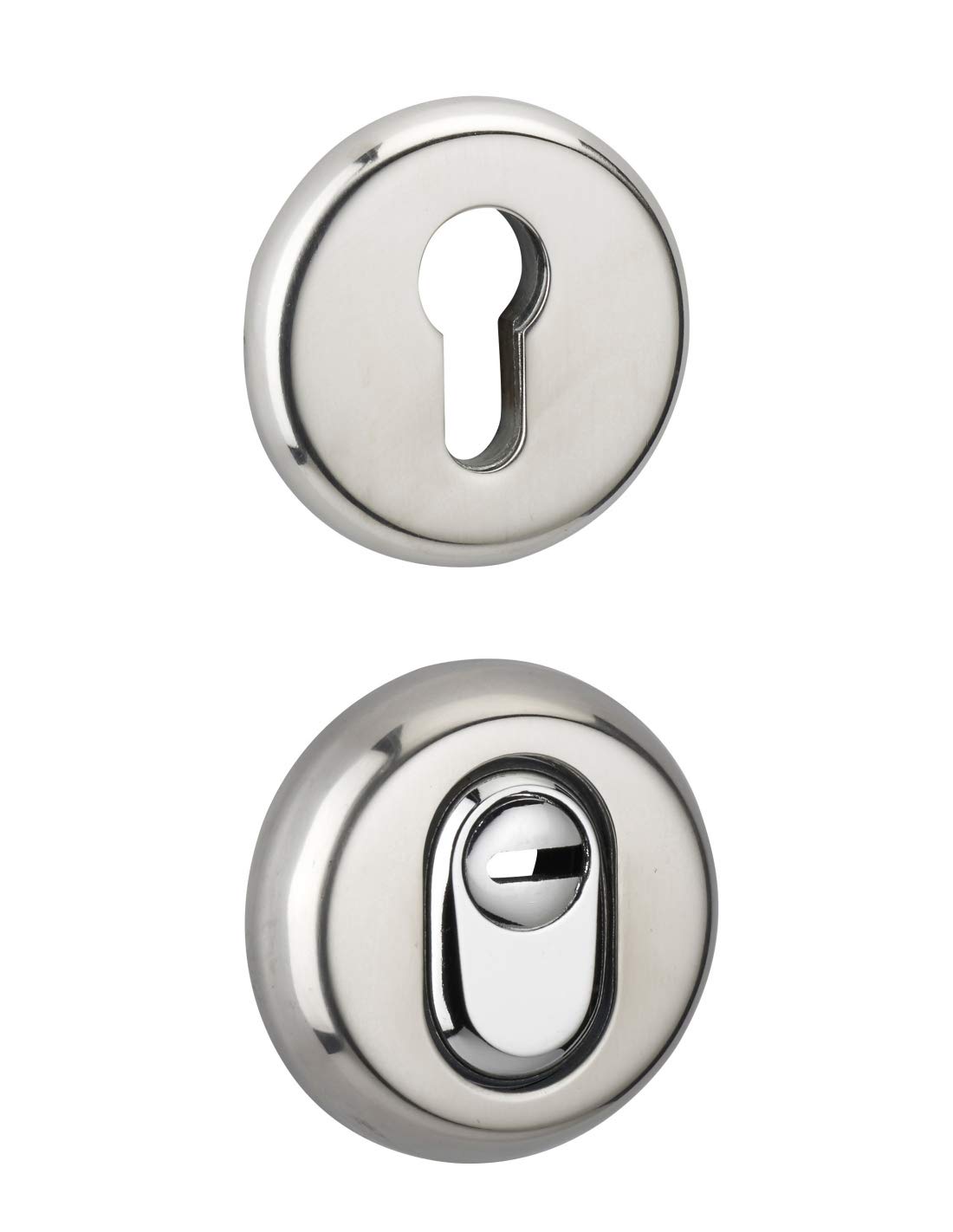 THIRARD - Pair of Chrome Reinforced Front Door Safety Rosettes