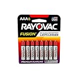 Rayovac Fusion AAA Batteries, Premium Alkaline Triple A Batteries, 8 Count