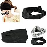 VoberryLady's Korean Hair Accessory Full Vintage Wide Ribbon Headband Hair Band (Black)
